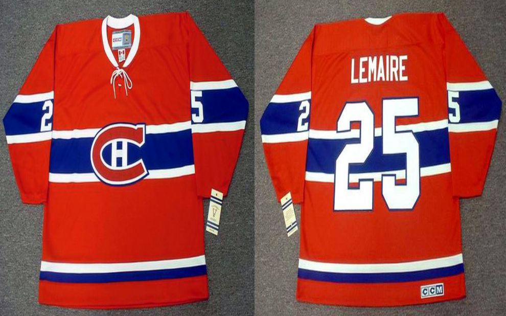 2019 Men Montreal Canadiens 25 Lemaire Red CCM NHL jerseys